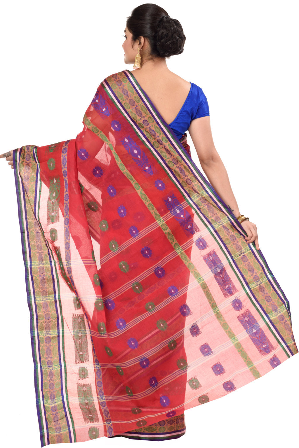Red Pure Cotton Kadambori_Ankit Tant Saree (766)